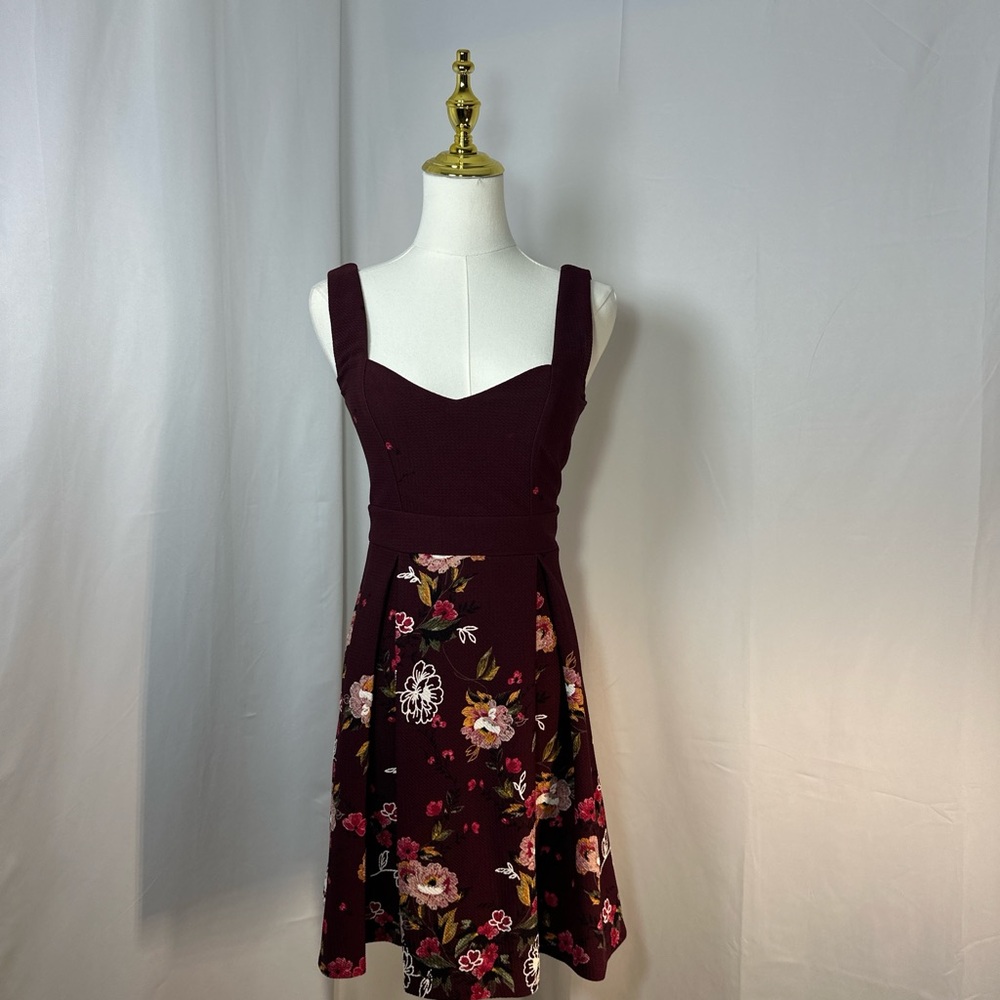 Trixxi Red Fit and Flare Sweetheart Mini Dress